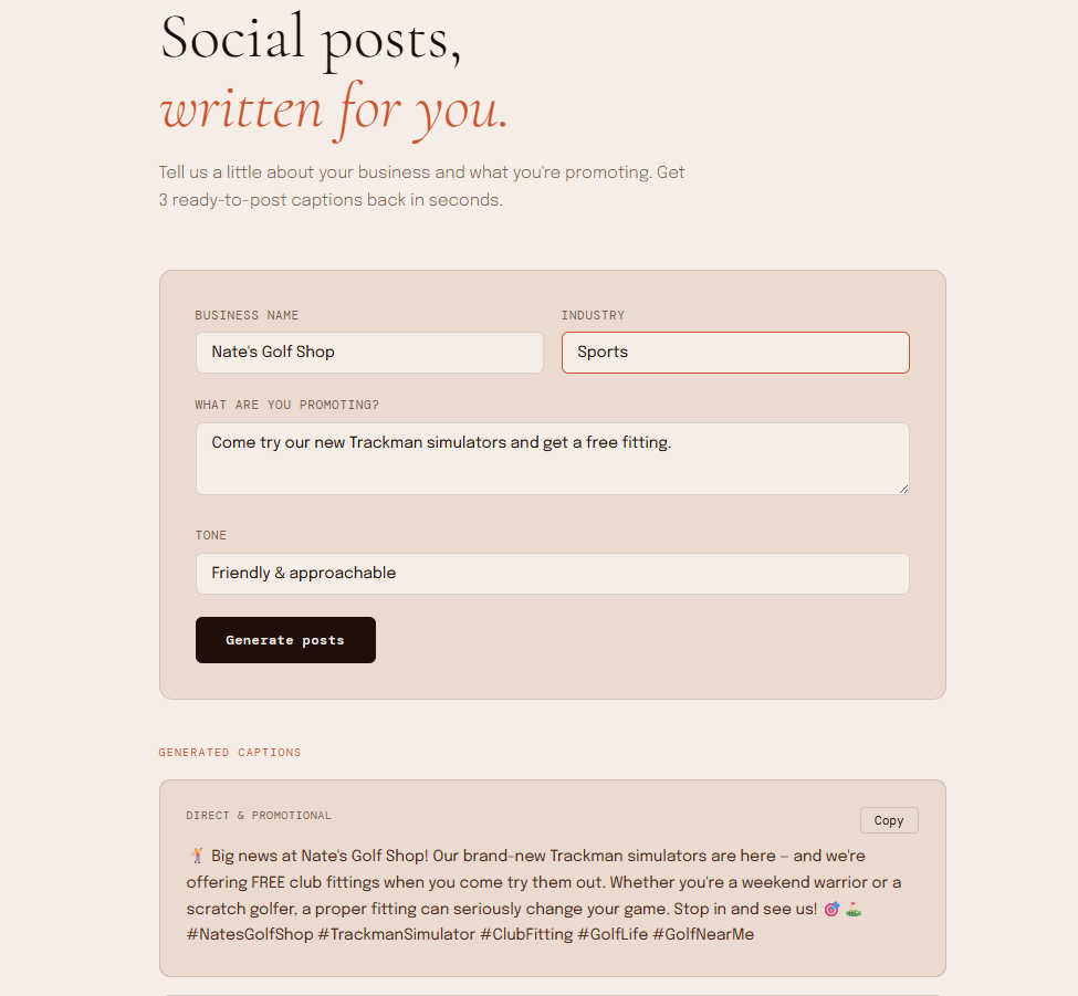 AI Social Post Generator